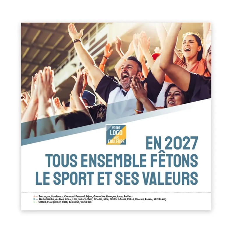Calendrier chevalet carré (15x15 cm) personnalisé - Citations sport