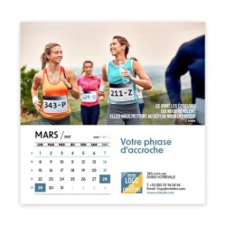 Calendrier chevalet carré (15x15 cm) personnalisé - Citations sport