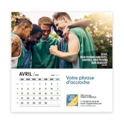 Calendrier chevalet carré (15x15 cm) personnalisé - Citations sport