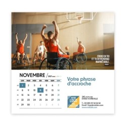 Calendrier chevalet carré (15x15 cm) personnalisé - Citations sport