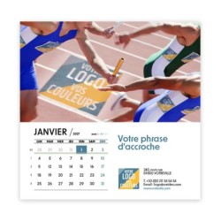 Calendrier chevalet carré (15x15 cm) personnalisé - Logo intégré Performance
