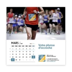Calendrier chevalet carré (15x15 cm) personnalisé - Logo intégré Performance