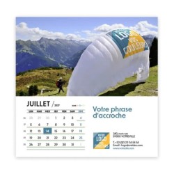 Calendrier chevalet carré (15x15 cm) personnalisé - Logo intégré Performance