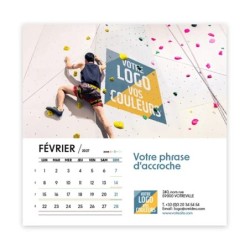 Calendrier chevalet carré (15x15 cm) personnalisé - Logo intégré Valeurs du sport
