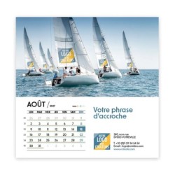 Calendrier chevalet carré (15x15 cm) personnalisé - Logo intégré Valeurs du sport