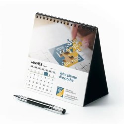 Calendrier chevalet carré (15x15 cm) personnalisé - Logo intégré Réseau