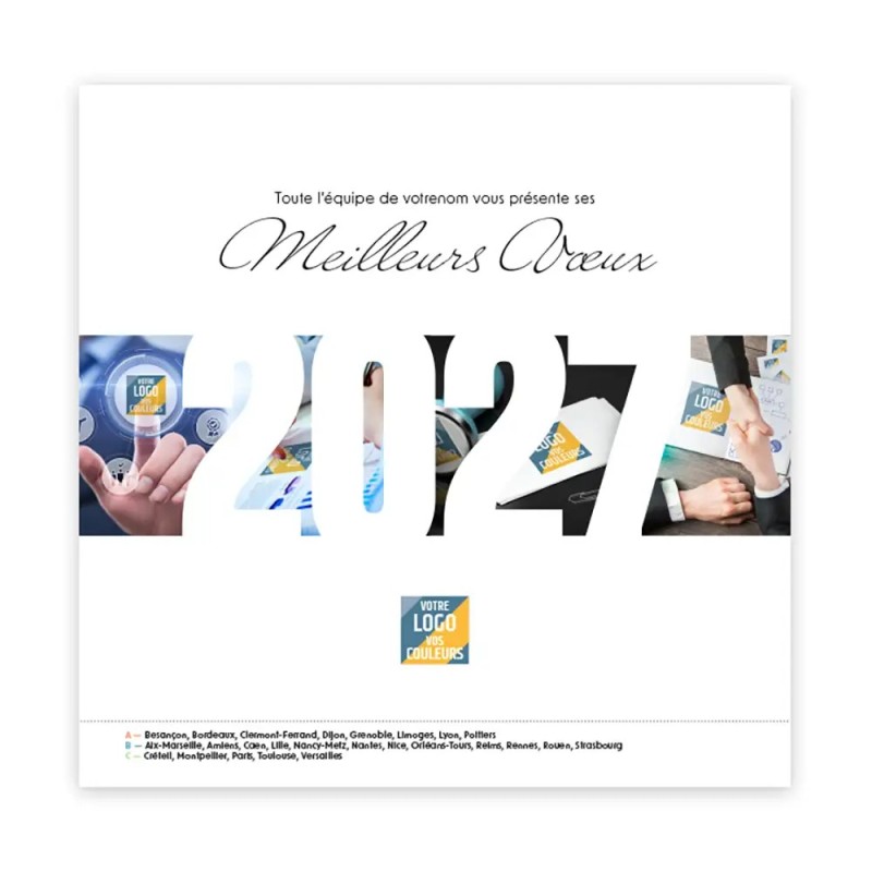 Calendrier chevalet carré (15x15 cm) personnalisé - Logo intégré Réseau