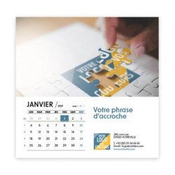 Calendrier chevalet carré (15x15 cm) personnalisé - Logo intégré Réseau