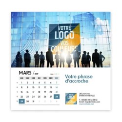 Calendrier chevalet carré (15x15 cm) personnalisé - Logo intégré Réseau