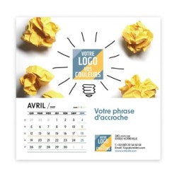 Calendrier chevalet carré (15x15 cm) personnalisé - Logo intégré Réseau