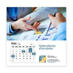 Calendrier chevalet carré (15x15 cm) personnalisé - Logo intégré Réseau