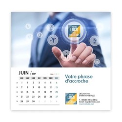 Calendrier chevalet carré (15x15 cm) personnalisé - Logo intégré Réseau