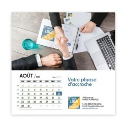 Calendrier chevalet carré (15x15 cm) personnalisé - Logo intégré Réseau