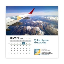 Calendrier chevalet carré (15x15 cm) personnalisé - Logo intégré Voyage