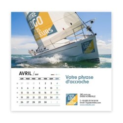 Calendrier chevalet carré (15x15 cm) personnalisé - Logo intégré Voyage
