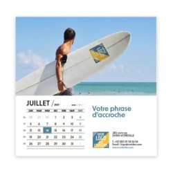 Calendrier chevalet carré (15x15 cm) personnalisé - Logo intégré Voyage