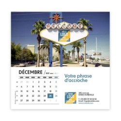 Calendrier chevalet carré (15x15 cm) personnalisé - Logo intégré Voyage