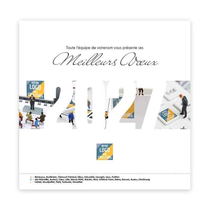 Calendrier chevalet carré (15x15 cm) personnalisé - Logo intégré Miniature