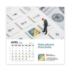 Calendrier chevalet carré (15x15 cm) personnalisé - Logo intégré Miniature