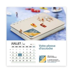 Calendrier chevalet carré (15x15 cm) personnalisé - Logo intégré Miniature