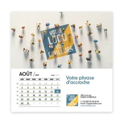Calendrier chevalet carré (15x15 cm) personnalisé - Logo intégré Miniature