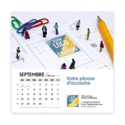 Calendrier chevalet carré (15x15 cm) personnalisé - Logo intégré Miniature