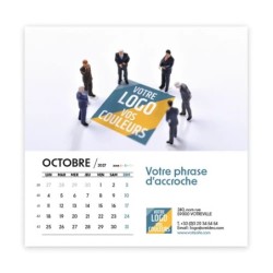 Calendrier chevalet carré (15x15 cm) personnalisé - Logo intégré Miniature