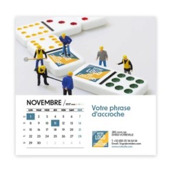 Calendrier chevalet carré (15x15 cm) personnalisé - Logo intégré Miniature