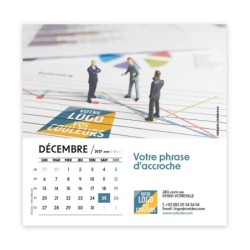 Calendrier chevalet carré (15x15 cm) personnalisé - Logo intégré Miniature