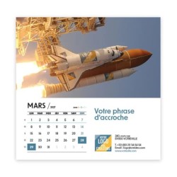 Calendrier chevalet carré (15x15 cm) personnalisé - Logo intégré Giga