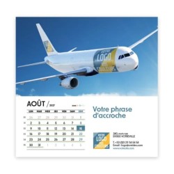 Calendrier chevalet carré (15x15 cm) personnalisé - Logo intégré Giga