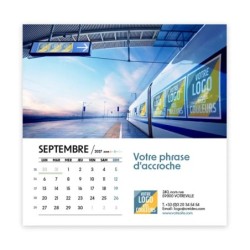 Calendrier chevalet carré (15x15 cm) personnalisé - Logo intégré Giga
