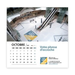 Calendrier chevalet carré (15x15 cm) personnalisé - Logo intégré Giga