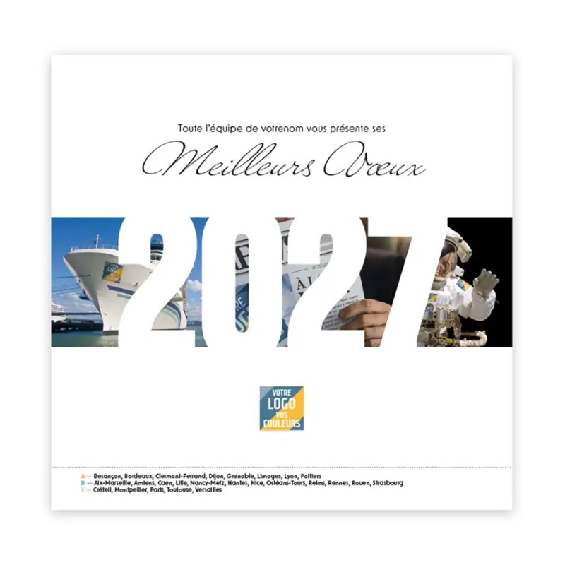 Calendrier chevalet carré (15x15 cm) personnalisé - Logo intégré Visio