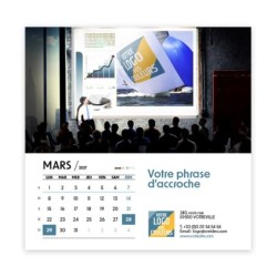 Calendrier chevalet carré (15x15 cm) personnalisé - Logo intégré Visio