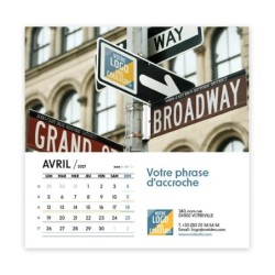 Calendrier chevalet carré (15x15 cm) personnalisé - Logo intégré Visio