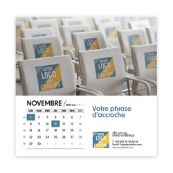 Calendrier chevalet carré (15x15 cm) personnalisé - Logo intégré Visio