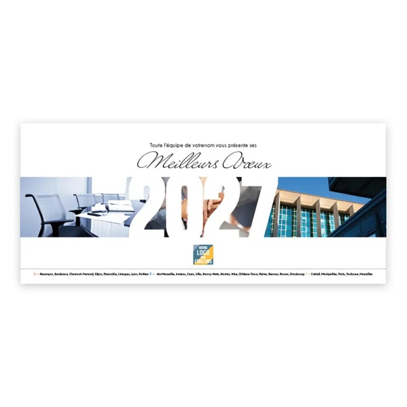 Calendrier chevalet horizontal (23x10 cm) personnalisé - Vos photos