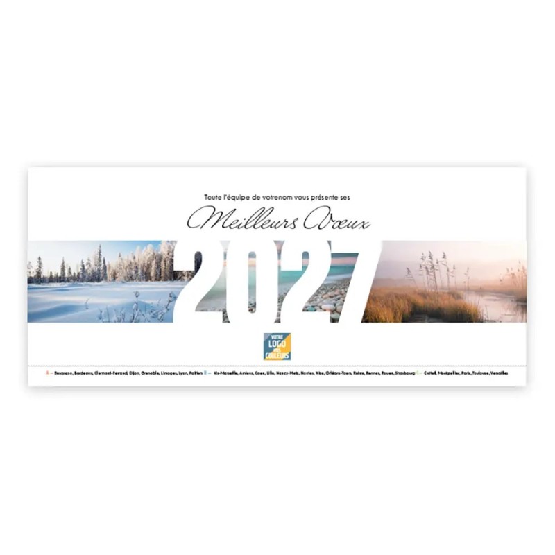 Calendrier chevalet horizontal (23x10 cm) personnalisé - Nature