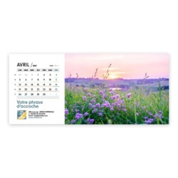 Calendrier chevalet horizontal (23x10 cm) personnalisé - Nature
