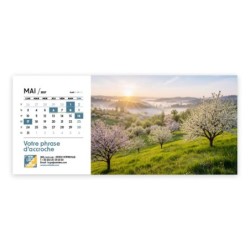 Calendrier chevalet horizontal (23x10 cm) personnalisé - Nature