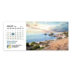 Calendrier chevalet horizontal (23x10 cm) personnalisé - Nature