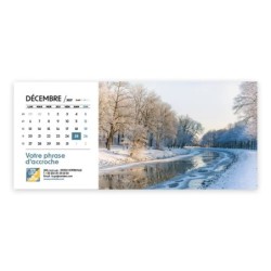 Calendrier chevalet horizontal (23x10 cm) personnalisé - Nature