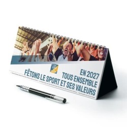 Calendrier chevalet horizontal (23x10 cm) personnalisé - Citations sport