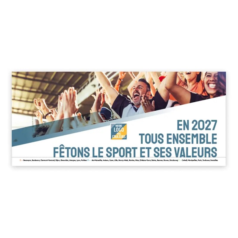 Calendrier chevalet horizontal (23x10 cm) personnalisé - Citations sport