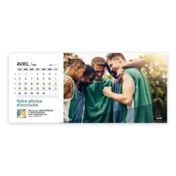 Calendrier chevalet horizontal (23x10 cm) personnalisé - Citations sport