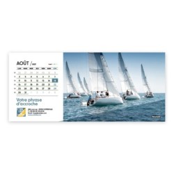 Calendrier chevalet horizontal (23x10 cm) personnalisé - Citations sport