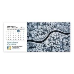Calendrier chevalet horizontal (23x10 cm) personnalisé - Vue du ciel