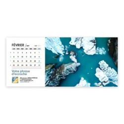 Calendrier chevalet horizontal (23x10 cm) personnalisé - Vue du ciel