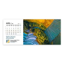 Calendrier chevalet horizontal (23x10 cm) personnalisé - Vue du ciel